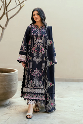 FLORENT - 3PC DHANAK EMBROIDERED SHIRT WITH DHANAK EMBROIDERED SHAWL AND TROUSER - HZG2351